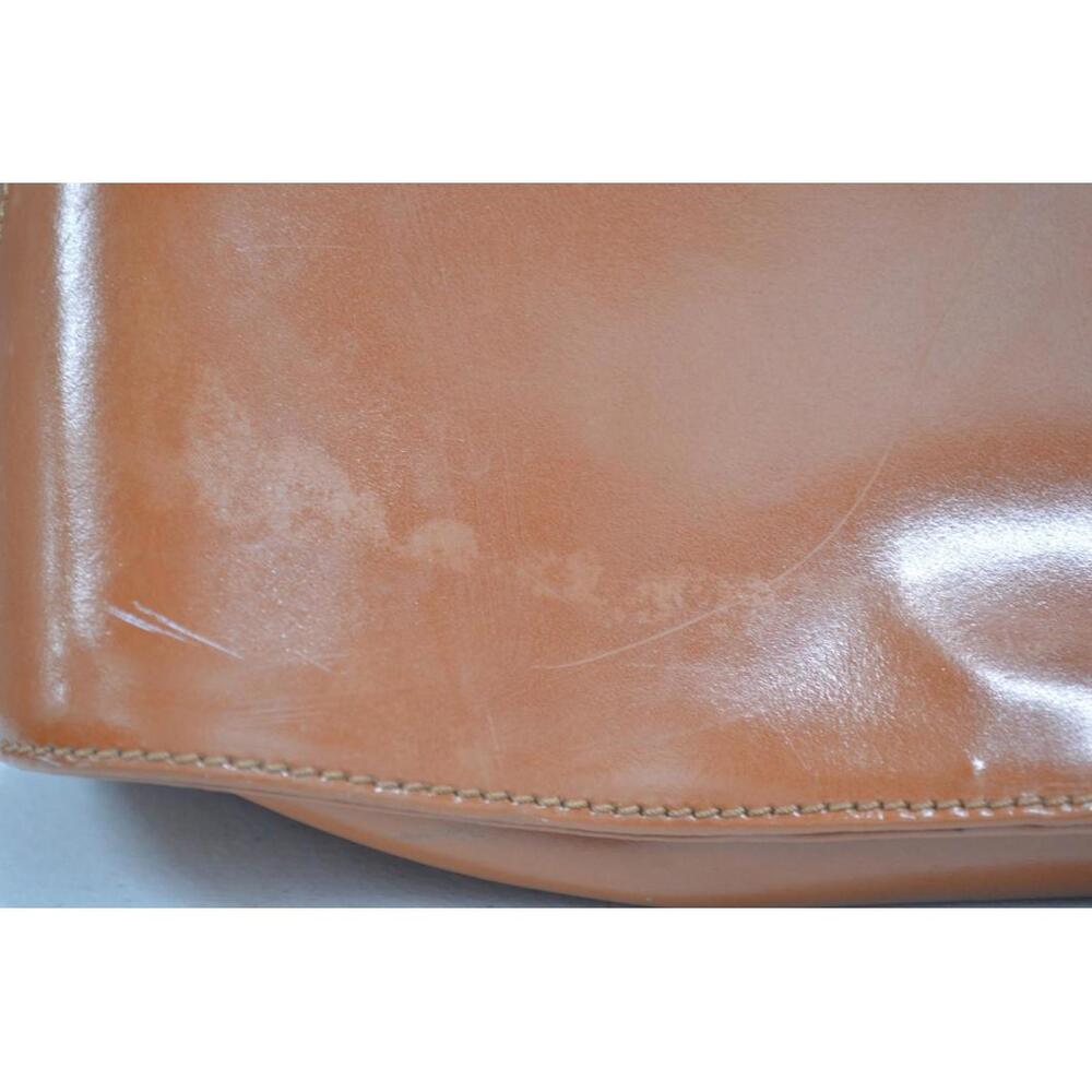 Cristian Genuine Leather Handbag Made in Italy Brown Tan Purse Horse Logo - Picture 3 of 9